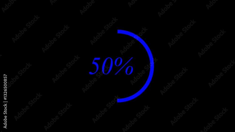 Poster circle loading bar animation with grid and black background,4k animation video