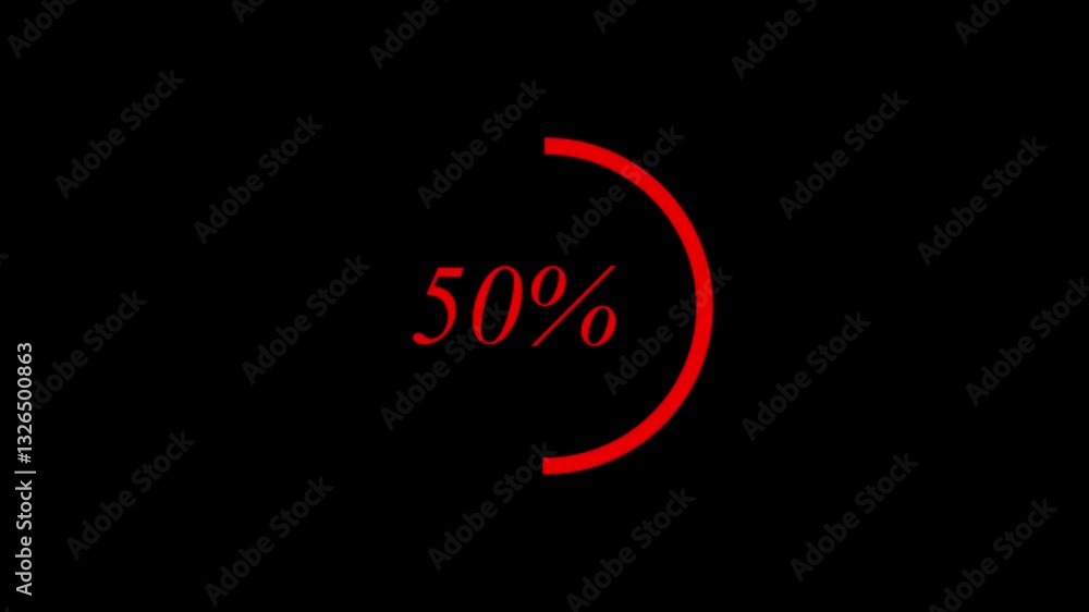 Poster circle loading bar animation with grid and black background,4k animation video
