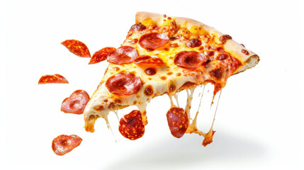 pizza slice isolated on white background