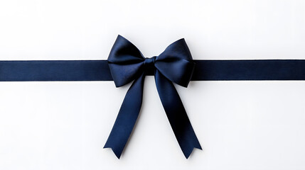 Fototapeta premium Black Gift Ribbon with Bow isolated isolated on white background
