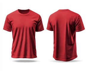 Red T-Shirt Mockup with Front and Back Views