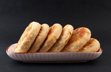 Beef Shaobing (Baked cake in griddle) and meat bun牛肉烧饼肉夹馍