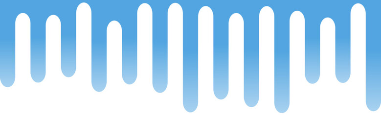 Abstract graphic featuring vertical blue lines of varying heights, creating a wave-like pattern against a white background.