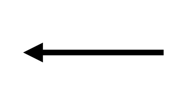 A black arrow pointing left, with a straight line extending from its tip.