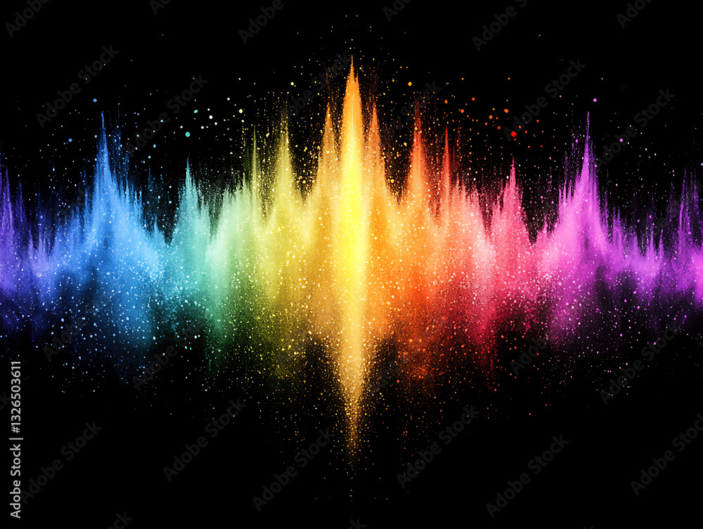 Aufkleber soundwave visualization digital art colorful abstract design modern environment artistic viewpoint c