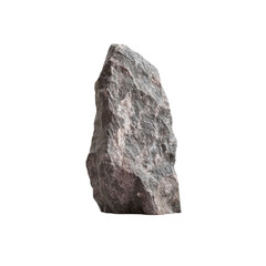 Obraz premium Single Grey Stone, Rough Texture, Isolated on Transparent background