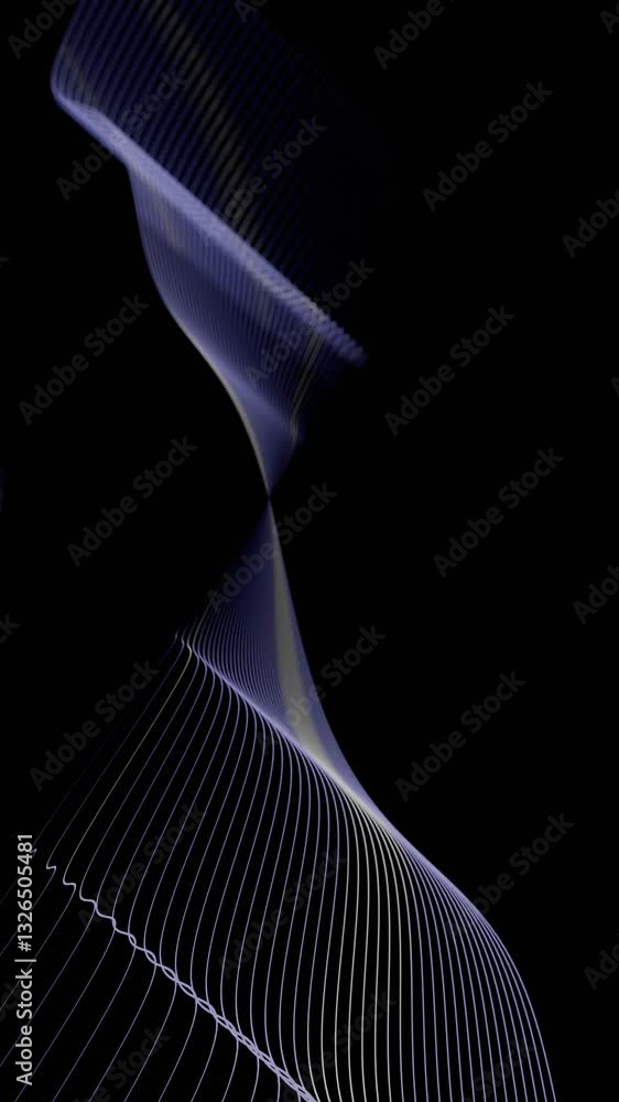 Poster Glowing wave-like lines curve across a black background, forming a fluid, abstract design with a sleek, futuristic feel.