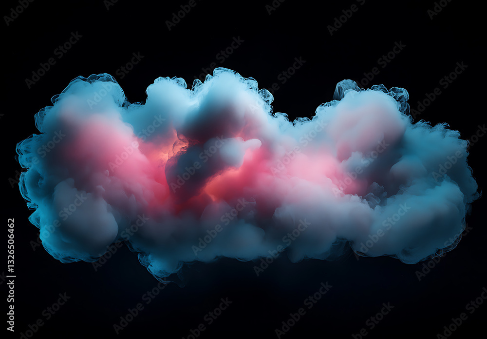Aufkleber dynamic colorful cloud formation abstract art digital creation dark background artistic perspective 