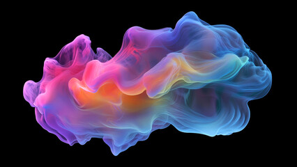 Obraz premium Vivid multicolored smoke on black background displaying fluid abstract patterns