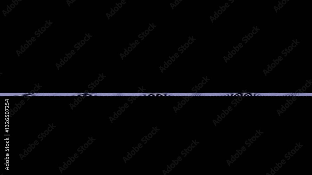 Poster Glowing dotted lines form a smooth, flowing wave on a black background, creating a modern, minimalistic, and dynamic abstract design.