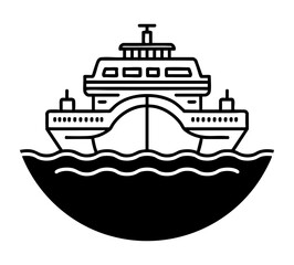 Obraz premium Prom statek morski ilustracja