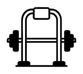 Naklejka premium Ikona sztangi ze stojakiem siłownia