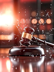 Justice prevails as the gavel strikes down a verdict in a court of law during a pivotal moment