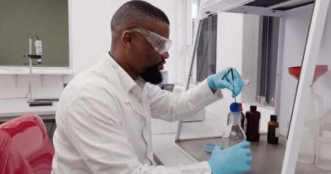 Black African male scientist working in a laboratory