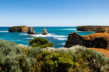 Stunning view of monoliths in the ocean from the Great Ocean Road
