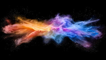 Obraz premium Dynamic color explosion in space digital art abstract environment vivid viewpoint on interstellar beauty