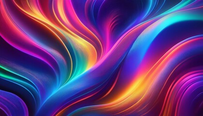 Obraz premium Iridescent neon background, holographic abstract soft colors backdrop