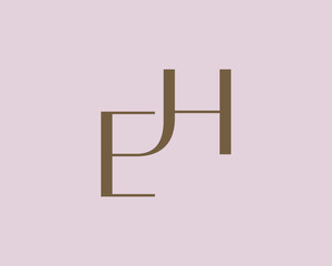 EH or HE letter logo icon design. Classic style luxury initials monogram.