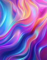Obraz premium Iridescent neon background, holographic abstract soft colors backdrop