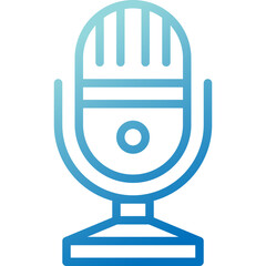 microphone gradient line icon