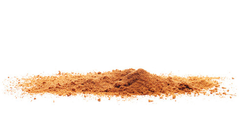 Mexican taco seasoning, pile isolated on white, side view