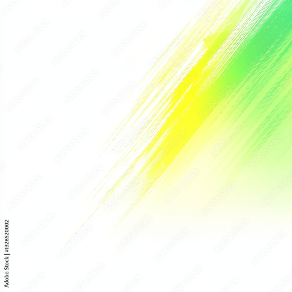 Poster abstract gradient lines: dynamic green and yellow strokes on a white background