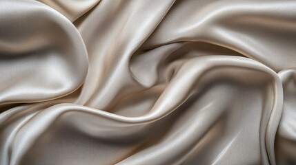 Obraz premium Elegant Cream Satin Fabric Texture for Background and Design Use
