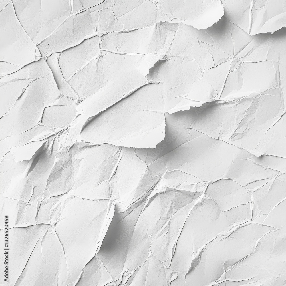 Aufkleber abstract white torn paper texture with shadows and sharp edges: a minimalist design element