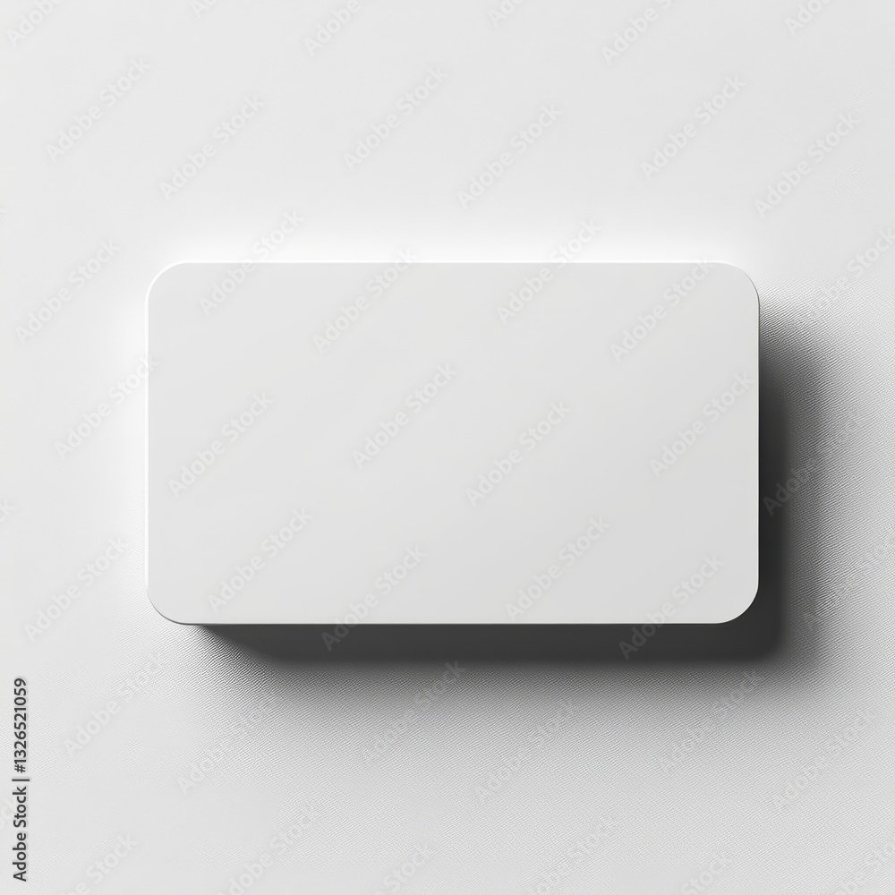 Aufkleber blank white card mockup with rounded corners on textured background for design showcase.