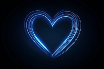 Neon heart design on dark blue background symbolizing love, passion, and connection for valentine