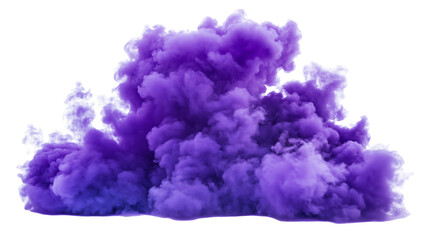 Fototapeta premium Dreamy purple fluffy cloud isolated on a transparent PNG background for creative design and digital art projects