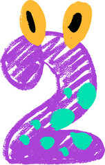 Colorful Cartoon Number Two Illustration