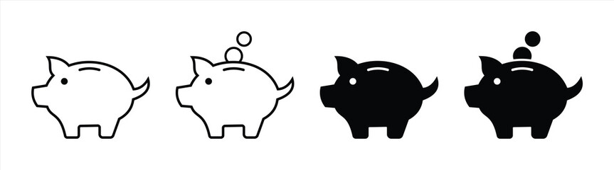 piggy bank icon, finance and money saving vector illustration