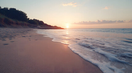 Serene beach sunrise
