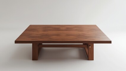 Dark Brown Rectangular Wooden Coffee Table with Minimalist Design