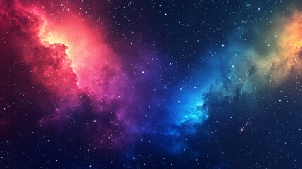 Cosmic Watercolor Vector Background Illustration with Elegant Galaxy Artistic Touch in Aspect Ratio 16:9