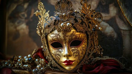 Elegant Venetian Masks and Jewels for Luxury Events and Masquerade Ball Themes