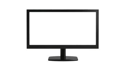 Modern black gaming computer monitor curved 4K display with adjustable stand 3D mockup, isolated on a clean isolated on a white background