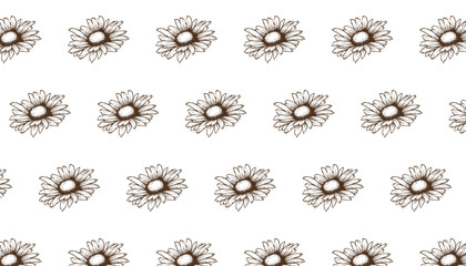 Vintage minimalist floral pattern design in pastel colour. outline style