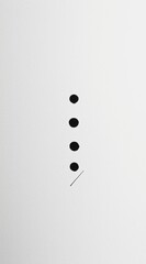 Black circular marks arranged vertically on a pristine white background create a modern minimalist effect
