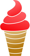 Ice Cream Icons Set, Red Colorful Cones, Popsicles, and Desserts Collection