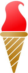 Ice Cream Icons Set, Red Colorful Cones, Popsicles, and Desserts Collection