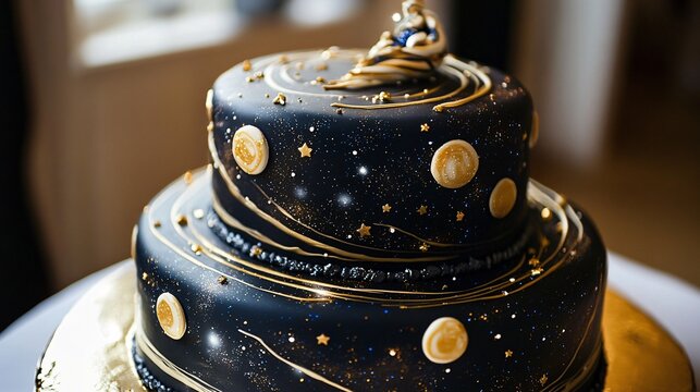Stunning Celestial Galaxy Themed Wedding Cakes - Elegant and Otherworldly Confectionary Delights