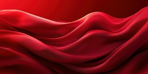 Obraz premium Flowing red fabric gracefully draped on vibrant background creating a dynamic visual effect