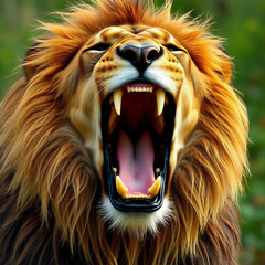 King's Roar: Majestic Lion in Full Display