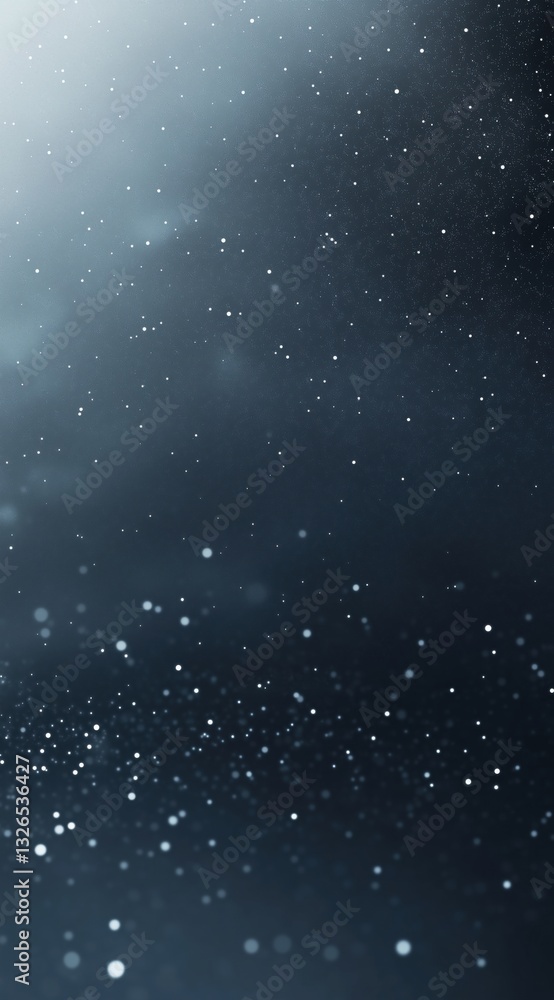 Poster dazzling particles drift in dark space creating a serene and tranquil atmosphere