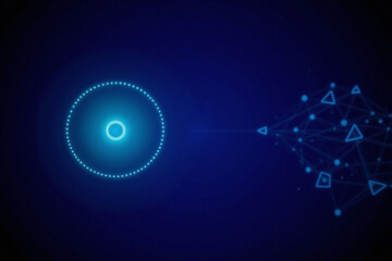 Fototapeta premium blue abstract background with a bright light in the middle