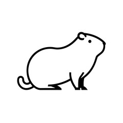 Simple Cute Rodent Capybara Icon 