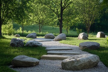 pebbles stand for firmness and timelessness securing land and providing a nod to earth s roots  
