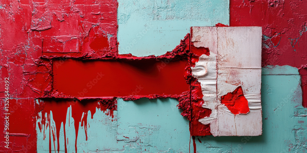 Poster a disturbing abstract composition resembling a vivid and surreal design in high fidelity.